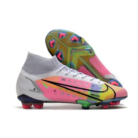 Nike Mercurial Superfly 8 Elite DF FG Dragonfly - Vit Silver Mörklila