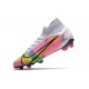 Nike Mercurial Superfly 8 Elite DF FG Dragonfly - Vit Silver Mörklila