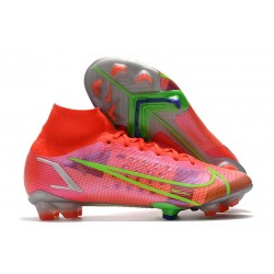 Nike Mercurial Superfly 8 Elite DF FG Cremisi Vivace Argento Metallico