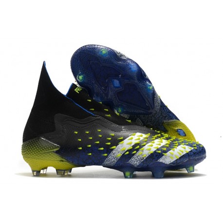 adidas Scarpe Predator Freak+ FG Blu Nero Core Bianco Giallo Solare