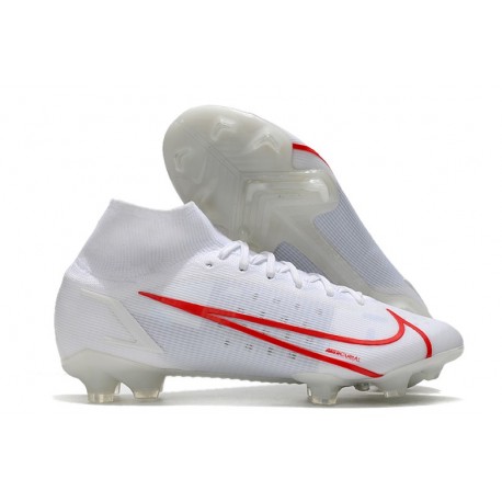 Nike Mercurial Superfly 8 Elite DF FG Bianco Rosso