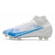 Nike Mercurial Superfly VIII Elite FG Bianco Blu