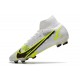 Nike Mercurial Superfly 8 Elite FG Bianco Nero Metallic Argento Volt