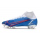 Nike Mercurial Superfly VIII Elite FG Blu Bianco Rosso